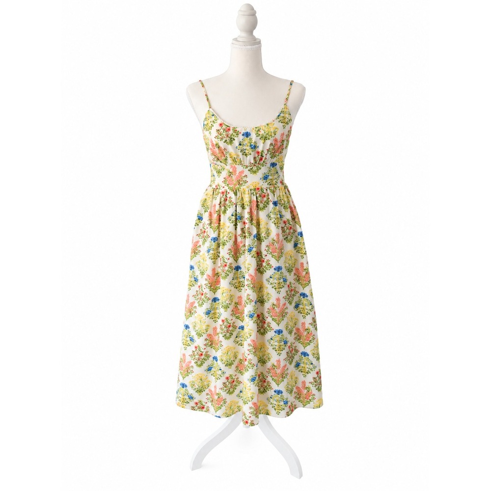 Cottagecore Garden Party Floral Midi Dress Laundry by Shelli Segal 0 XS